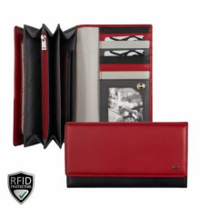  022820 080 Riccardo Ferducci női bőr pénztárca piros-fekete