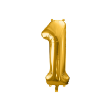 ''1'' számú fóliás léggömb, 86 cm, arany party kellék
