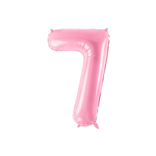  &#039;&#039;7&#039;&#039; számú fólia lufi, 86 cm, rózsaszín party kellék