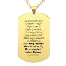  'Mit szenvedett Júlia s Romeo...' medál lánccal, választható több színben medál