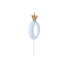 0. számú születésnapi gyertya, világoskék, 9,5 cm party kellék