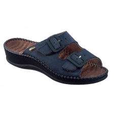  0Ft kiszállítás!   Scholl Weekend masszírozó bőr gyógypapucs sötétkék 35-42 gyógypapucs