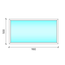  100×50 Fix felülvilágító műanyag ablak nyílászáró
