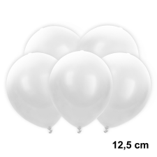  100 darabos latex lufi szett – 12,5 cm – Fehér party kellék