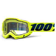 100% Motocross szemüveg 100% ACCURI 2 fluo sárga (dupla tiszta plexi) motoros szemüveg