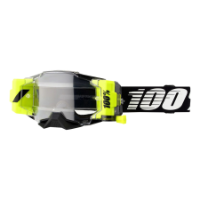 100% Motocross szemüveg 100% ARMEGA ELŐREJELZÉS fehér-fekete-fluo sárga (harangjátékos plexi) motoros szemüveg