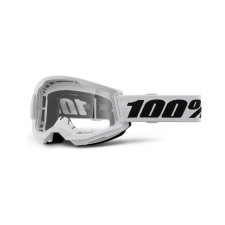 100% STRATA 2 New motocross szemüveg fehér (átlátszó plexi) motoros szemüveg