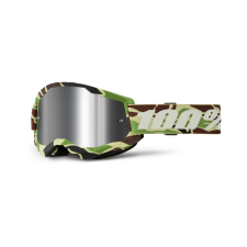 100% STRATA 2 New War Camo motokrossz szemüveg zöld (ezüst plexi) motoros szemüveg