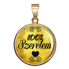 100% szerelem medál lánccal vagy kulcstartóval medál