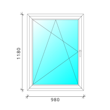  100x120 Bukó-nyíló műanyag ablak nyílászáró