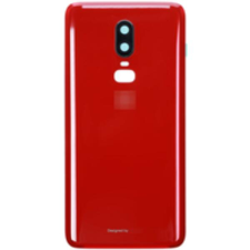  1071100134 Gyári akkufedél hátlap - burkolati elem OnePlus 6, piros mobiltelefon, tablet alkatrész