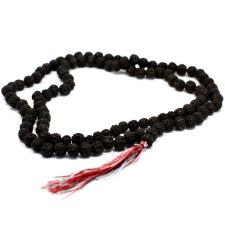 108 Rudraksha Mala Lánc - 4 arcú rudraksa / 4 mukhi rudraksha - Sötét karkötő