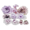  10 darabos selyemvirág, művirág szett tortához – Lila