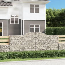  10 db íves horganyzott vas gabion kosár 300x50x120/140 cm kerti tárolás