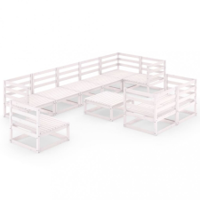  10 részes fehér tömör fenyőfa kerti ülőgarnitúra kerti bútor