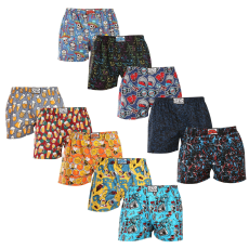  10PACK férfi bő szárú boxeralsók Styx art klasszikus gumipánt többszínű (10A137684013456) M