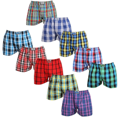  10PACK férfi bő szárú boxeralsók Styx klasszikus gumipánt többszínű (10A103140) XL