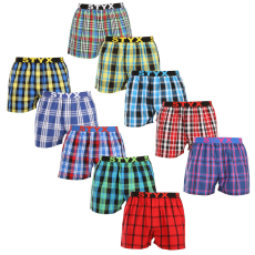  10PACK férfi bő szárú boxeralsók Styx sportos gumipánt többszínű (10B103140) XL