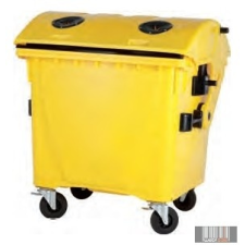  1100 L Műanyag Gömbölyű fedelű Konténer - Szelektív MŰANYAG kerti tárolás