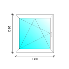  110x110 Bukó-nyíló műanyag ablak nyílászáró