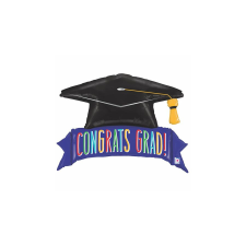  114 cm-es Congrats Grad banner fólia lufi party kellék
