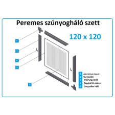  120*120-as alumínium keretes szúnyogháló szett (peremes) szúnyogháló