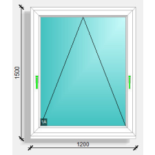  120x150 bukó ablak Deceuninck Elegant 76 nyílászáró