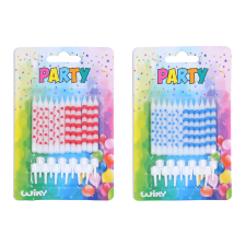  12 darabos gyertya készlet talpakkal party kellék