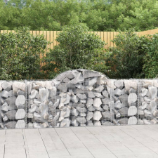  13 db íves horganyzott vas gabion kosár 200x50x80/100 cm kerti tárolás