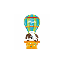  150 cm-es Kutyus hőlégballonban fólia lufi party kellék