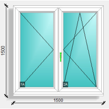  150x150 középen felnyíló nyíló nyíló-bukó ablak Rehau synego 80 nyílászáró