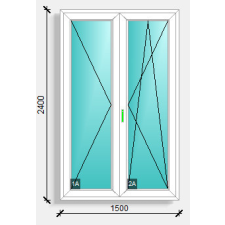  150x240 bukónyíló erkély ajtó Deceuninck Elegant 76 nyílászáró