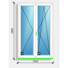  150x240 BUKÓNYÍLÓ ERKÉLYAJTÓ Deceuninck vision 76 nyílászáró