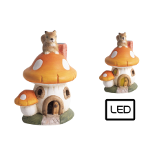  158503 K.GOMBA HÁZ+MÓKUS+LED dekoráció