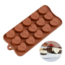  15 adagos repedezett szív mintás szilikon bonbon forma sütés és főzés