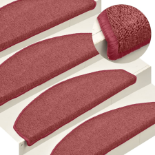 15 db piros lépcsőszőnyeg 65 x 24 x 4 cm lakástextília