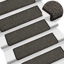 15 db szizál hatású antracitszürke lépcsőszőnyeg 65x21x4 cm lakástextília