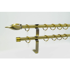  16 mm Ø Atlanta karnis szett, 2 soros, óarany, lapostartóval (240 cm) karnis, függönyrúd