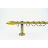  16 mm Ø Memphis függönykarnis szett, 1 soros, óarany, block tartóval (120 cm)