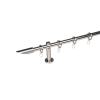  16 mm Ø Praga függönykarnis szett, 1 soros, inox, block tartóval (120 cm)