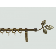 16 mm Ø Tata függönykarnis szett, 1 soros, bronz, lapostartóval (180 cm) karnis, függönyrúd