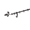 16 mm Ø Tata függönykarnis szett, 1 soros, fekete, lapostartóval (240 cm)
