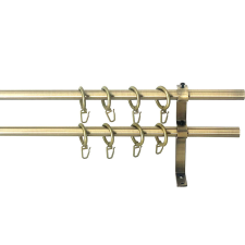  16mm PANNONIA függönykarnis, végzáró nélküli, 2 soros , Óarany színben karnis, függönyrúd