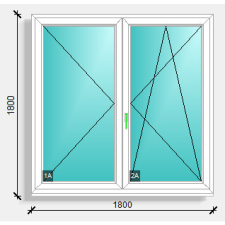  180x180 középen felnyíló nyíló nyíló-bukó ablak Rehau synego 80 nyílászáró