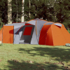  185T Taffeta 12-személyes szürke-narancs sátor 840x720x200 cm