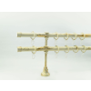  19 mm Ø Arezzo karnis szett, 2 soros, ecrü-gold, nyitott tartóval (120 cm)