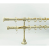  19 mm Ø Prato karnis szett, 2 soros, ecrü-gold, nyitott tartóval (120 cm)