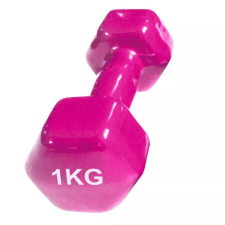  1 pár 1 kg-os hatszögletű fém súlyzó műanyag bevonattal kézisúlyzó