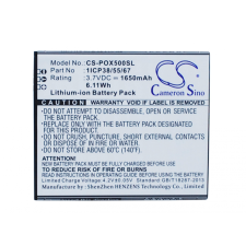  1ICP38/55/67 Akkumulátor 1650 mAh mobiltelefon akkumulátor