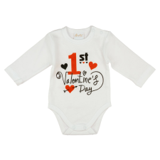 "1st Valentine's day" feliratos valentin napi baba body fehér kombidressz, body